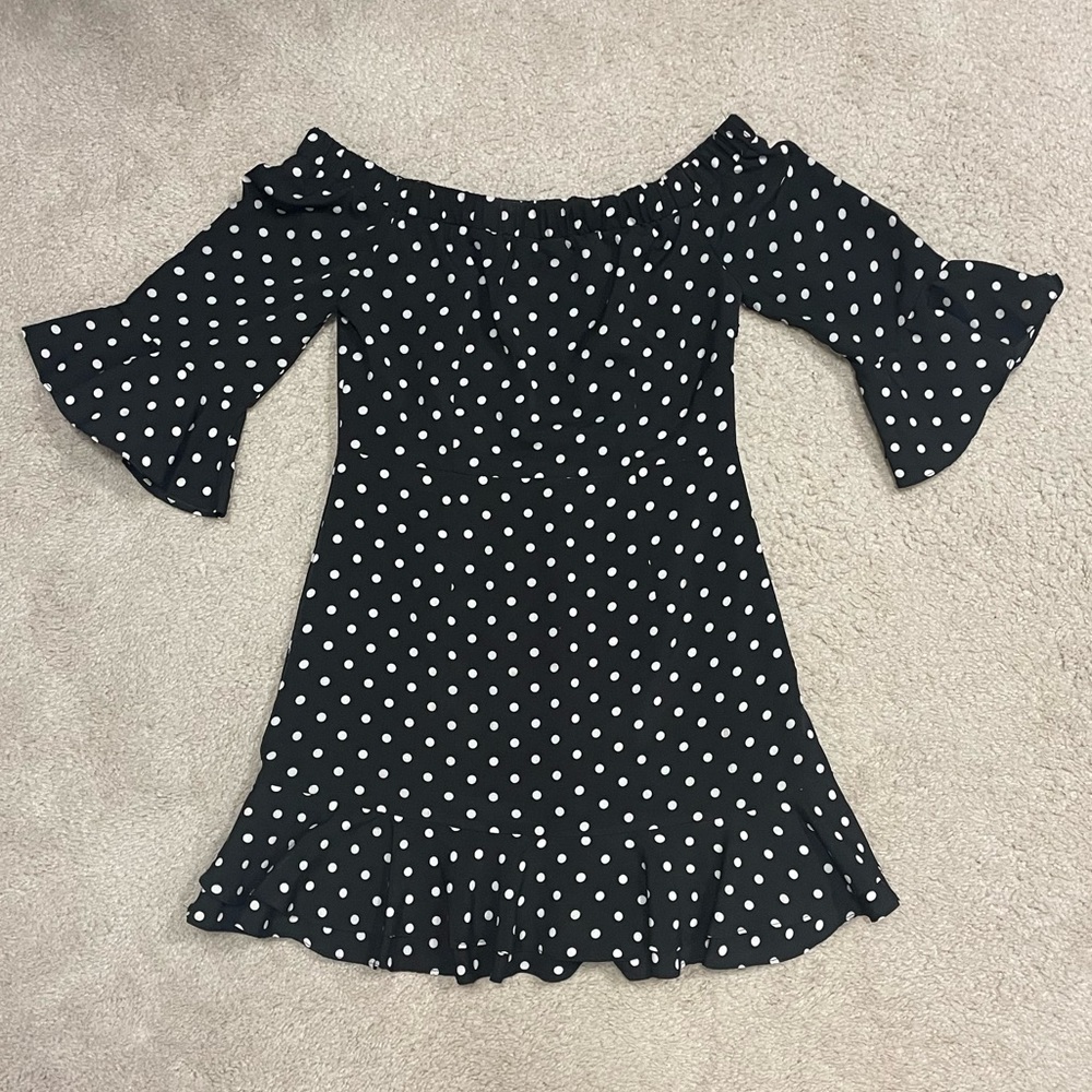 By The Way Off the Shoulder Polka Dot Dress
